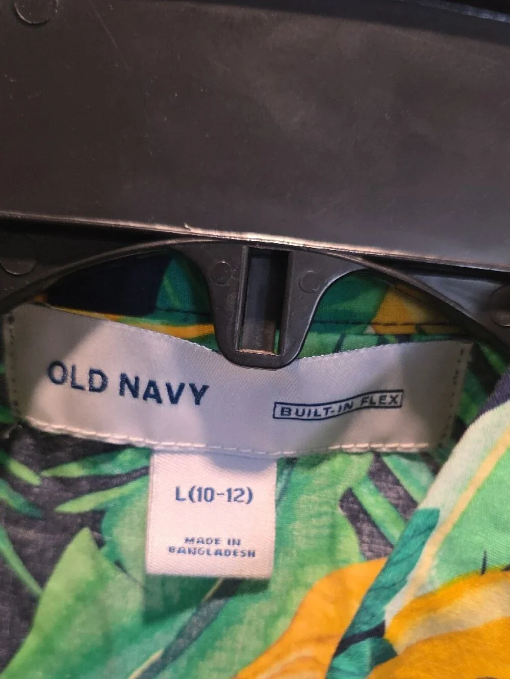 Old Navy Green and Yellow Tropical Banana Print Button-Up Shirt